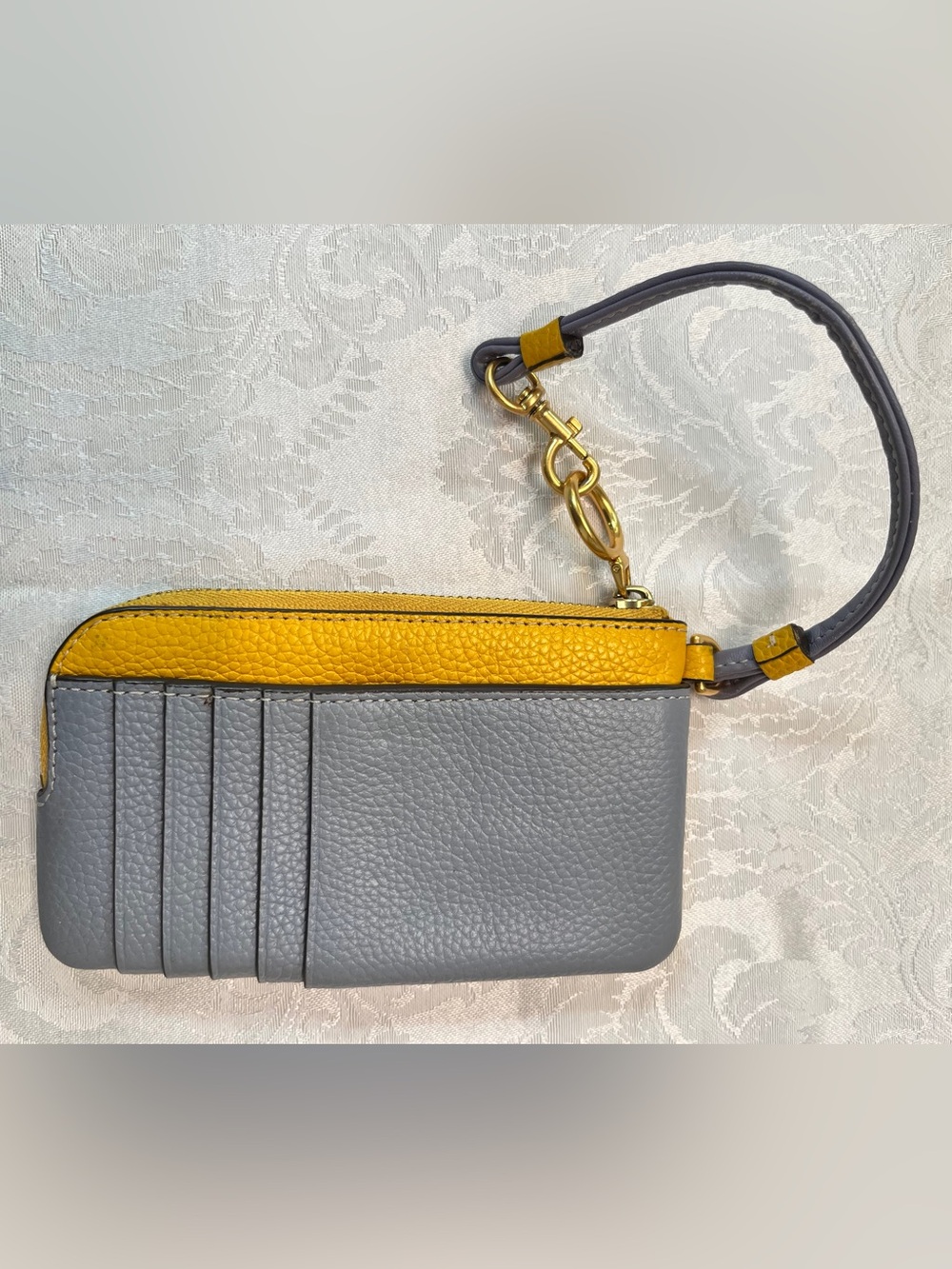 Tory Burch Perry Bombe Leather Colorblock Wristlet with Card Case - Picture 5 of 8